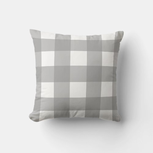 Gray and White Buffalo Check Accent Pillow