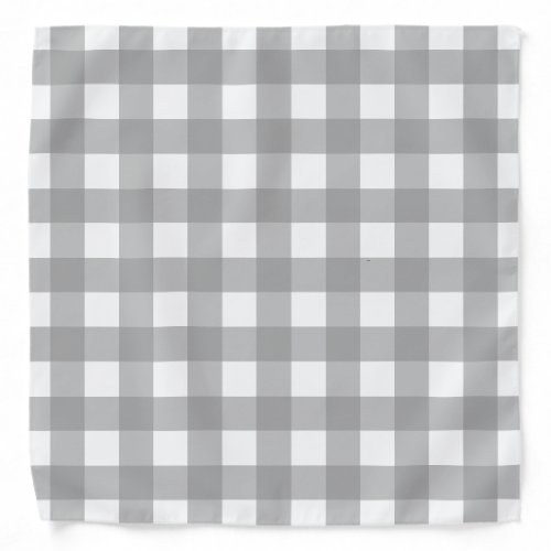 Gray and White Buffalo Check Bandana