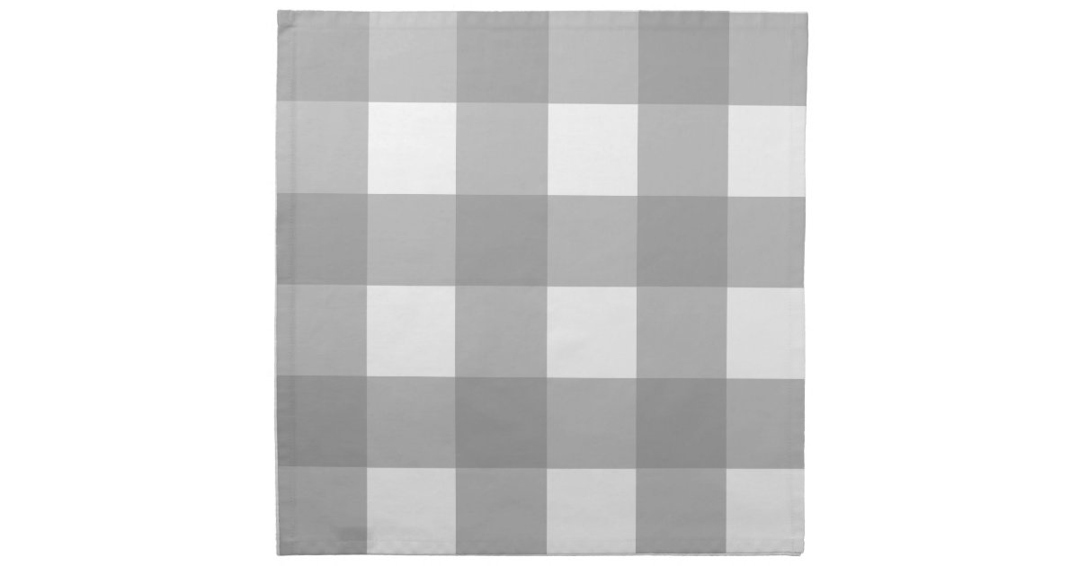 Gray And White Buffalo Check Cloth Napkin Zazzle Com