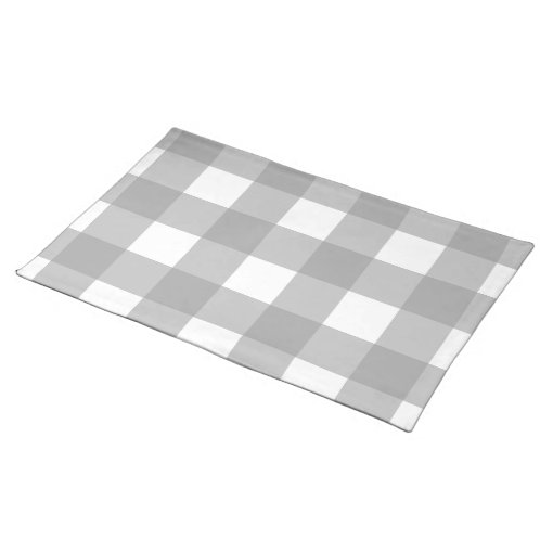 Gray and White Buffalo Check Placemats Zazzle