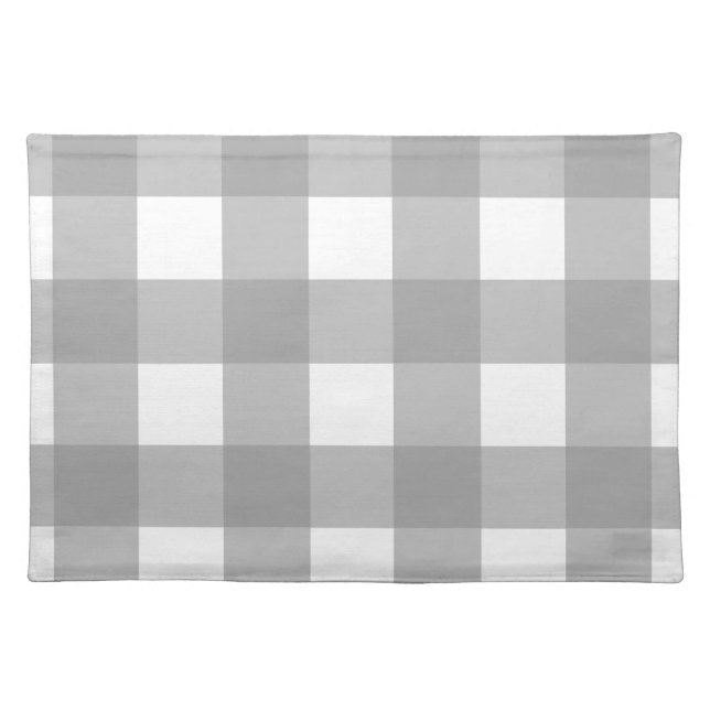 Gray and White Buffalo Check Placemats (Front)