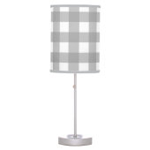 Gray and White Buffalo Check Table Lamp (Front)