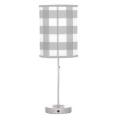 Gray and White Buffalo Check Table Lamp (Back)