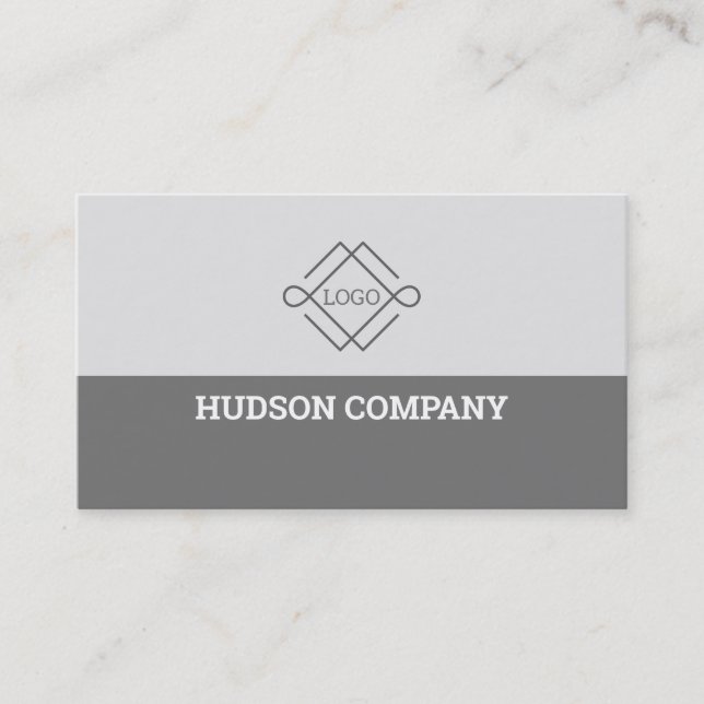 Gray And White Business Card (Front)