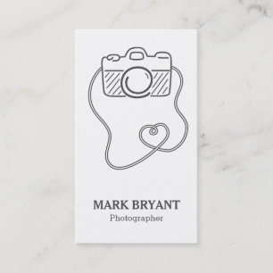 Gray and White, Camera Doodle, Photographer Business Card