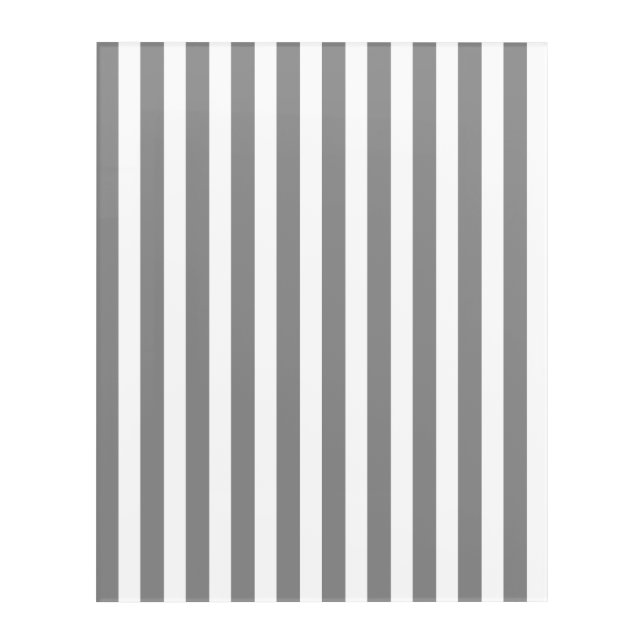 Gray and white candy stripes acrylic print (Front)