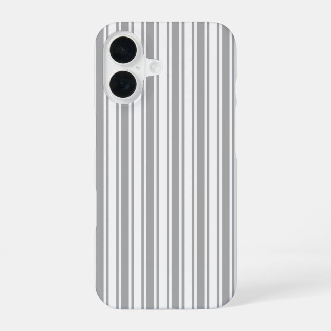 Gray and white candy stripes Case-Mate iPhone case (Back)