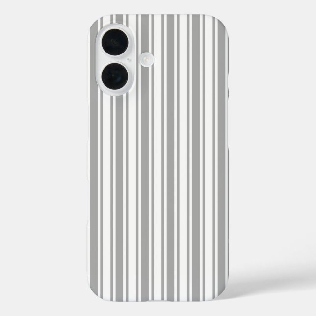 Gray and white candy stripes Case-Mate iPhone case (Back)