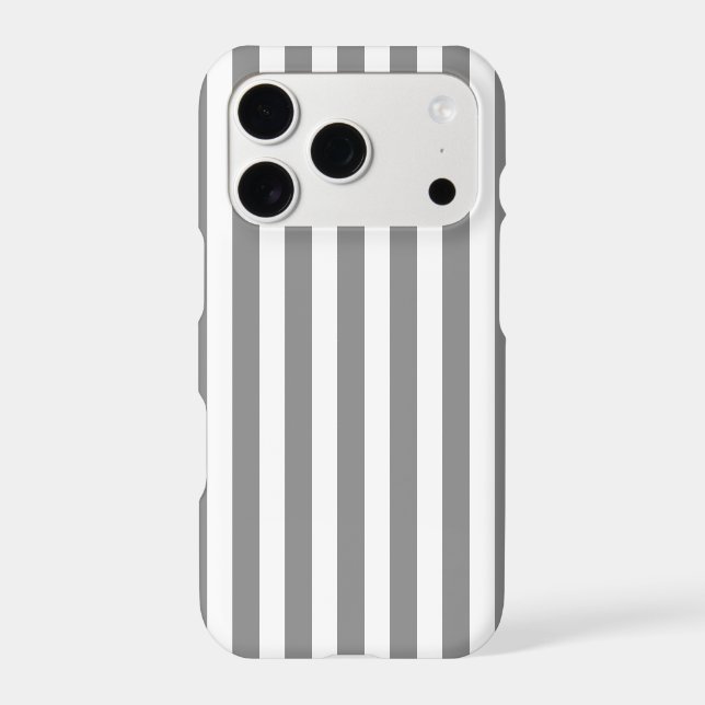 Gray and white candy stripes Case-Mate iPhone case (Back)
