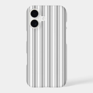 Gray and white candy stripes iPhone 17 case