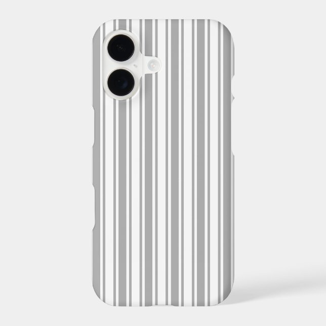 Gray and white candy stripes Case-Mate iPhone case (Back)