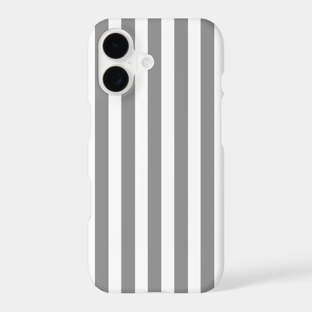 Gray and white candy stripes Case-Mate iPhone case (Back)