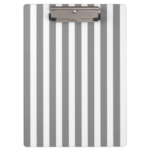 Gray and white candy stripes clipboard