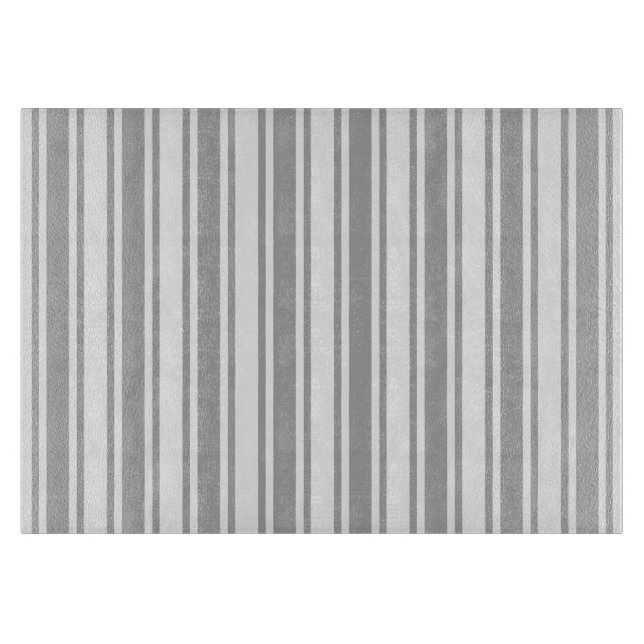 Gray and white candy stripes cutting board (Front)