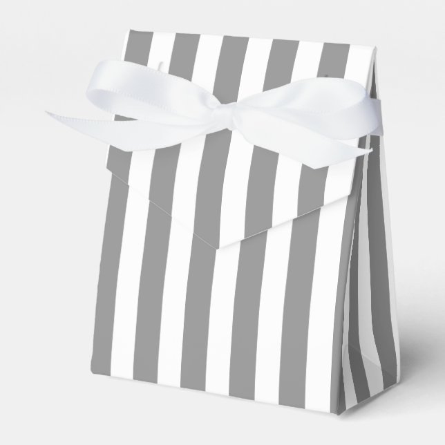 Gray and white candy stripes favor boxes (Front Side)