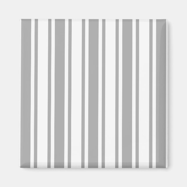 Gray and white candy stripes magnet (Front)