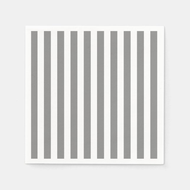 Gray and white candy stripes napkins (Front)