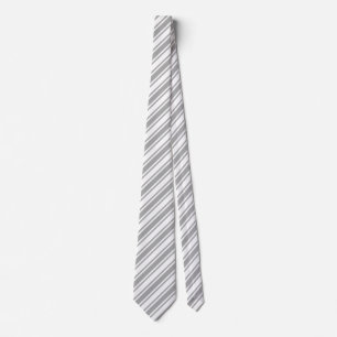 Gray and white candy stripes neck tie