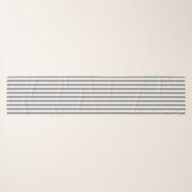 Gray and white candy stripes scarf (Front (Horizontal))