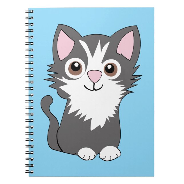 Gray and white cat notebook (Front)