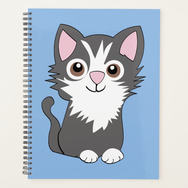 Gray and white cat planner (Front)