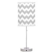 Gray and White Chevron Lamp (Back)