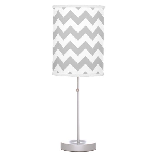 Gray and White Chevron Lamp (Front)