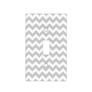 Gray And White Chevron Light Switch Cover by snowfinch at Zazzle