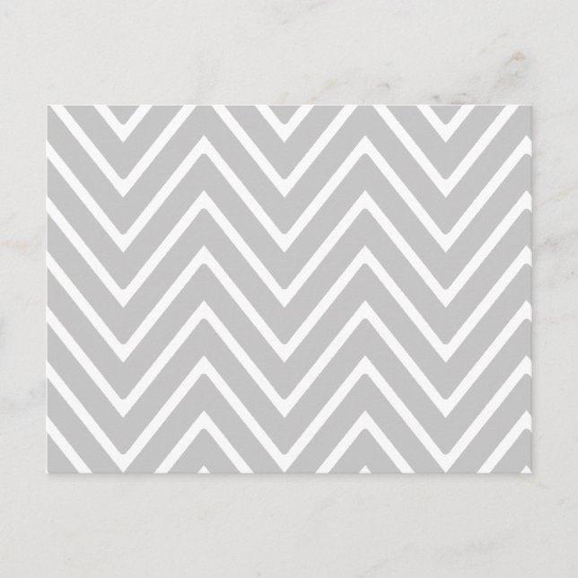 Gray and White Chevron Pattern 2 Postcard (Front)