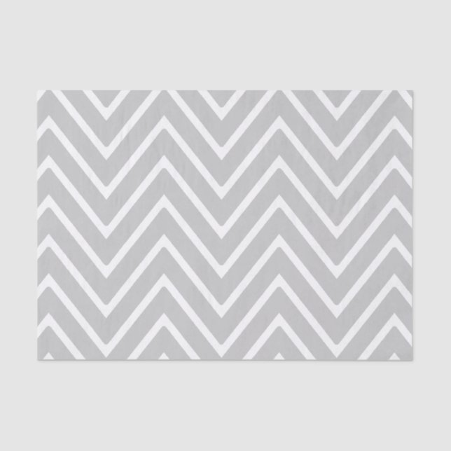 Gray and White Chevron Pattern 2 Tissue Paper (Front)