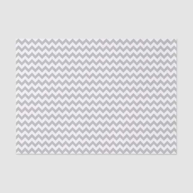 Gray and white chevron pattern custom tissue paper (Front)
