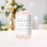 Gray and white chevron pattern wedding can glass