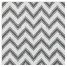 Gray and White Chevron Polyester Poplin Upholstery Fabric
