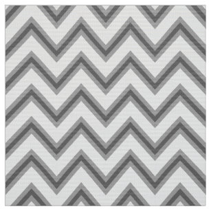 Gray and White Chevron Polyester Poplin Upholstery Fabric