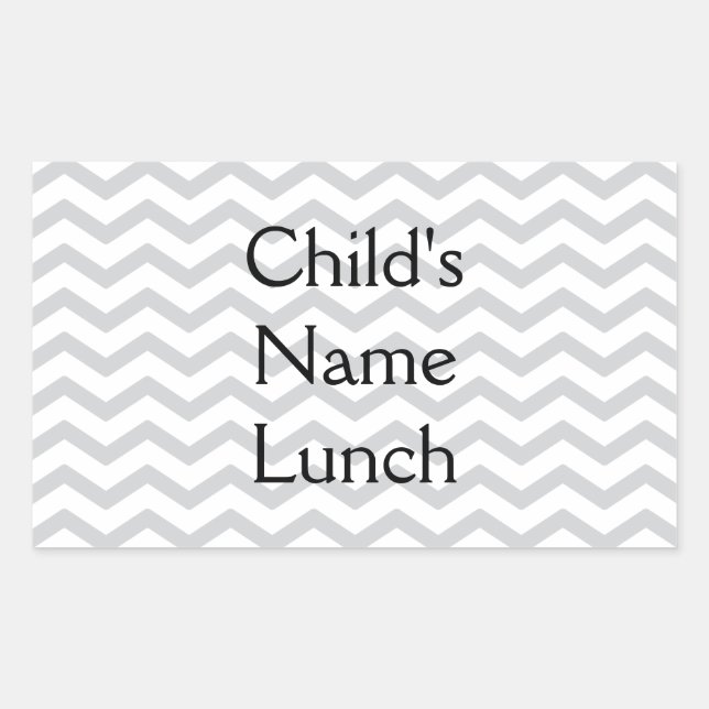 Gray And White Chevron Print Rectangular Sticker (Front)