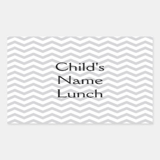 Gray And White Chevron Print Rectangular Sticker