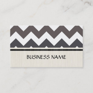 Gray and White Chevron Zigzag Pattern Business Card