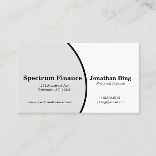 Gray and White Curve Finance Business Business Card