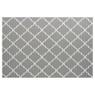 Gray and White Custom Quatrefoil Fabric