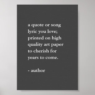 Gray and White Custom Quote Print
