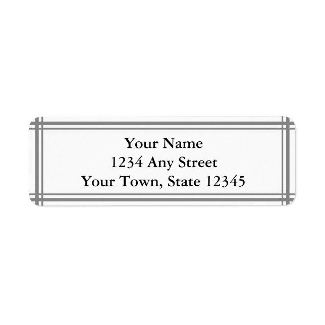 Gray and White Custom Return Address Label (Front)