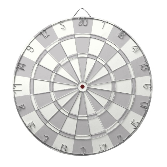 Gray And White Dartboard With Darts (Front)
