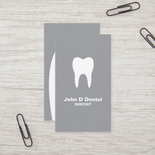 Gray and white dental dentist  business card