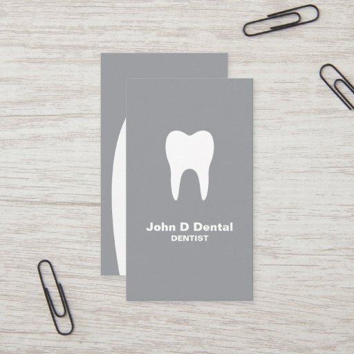 Customizable Gray and white dental dentist  business card