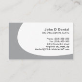 Gray and white dental dentist  business card (Back)
