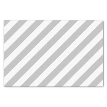 Gray And White Diagonal Stripes Pattern Tissue Paper by allpattern at Zazzle