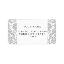 Gray and White Elegant Damask Pattern