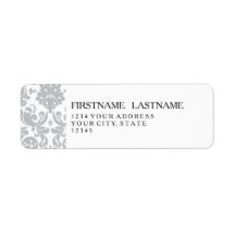 Gray and White Elegant Damask Pattern