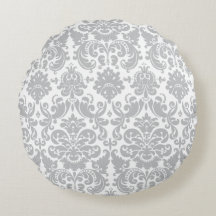 Gray and White Elegant Damask Pattern