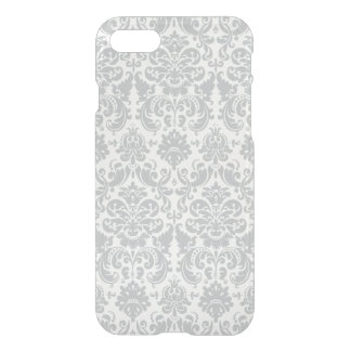 Gray and White Elegant Damask Pattern iPhone SE/8/7 Case